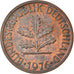 Munten, Federale Duitse Republiek, Pfennig, 1976, Karlsruhe, ZF, Copper Plated