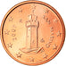 San Marino, Euro Cent, 2007, Rome, MS(65-70), Miedź platerowana stalą, KM:440