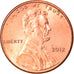 Coin, United States, Cent, 2012, Philadelphia, EF(40-45), Copper Plated Zinc