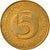 Moneta, Słowenia, 5 Tolarjev, 1996, EF(40-45), Mosiądz niklowy, KM:6