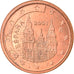 Spain, 2 Euro Cent, 2001, Madrid, AU(50-53), Copper Plated Steel, KM:1041