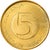 Moneta, Słowenia, 5 Tolarjev, 1992, AU(50-53), Mosiądz niklowy, KM:6