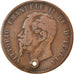 Moeda, Itália, Vittorio Emanuele II, 10 Centesimi, 1866, Birmingham, F(12-15)