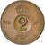 Munten, Zweden, Gustaf VI, 2 Öre, 1961, ZF, Bronze, KM:821