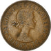 Coin, Great Britain, Elizabeth II, 1/2 Penny, 1960, VF(30-35), Bronze, KM:896