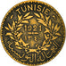 Munten, Tunisië, Anoniemen, Franc, 1921, Paris, FR+, Aluminum-Bronze, KM:247