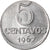 Coin, Brazil, 5 Centavos, 1967, planchet error, AU(50-53), Stainless Steel