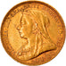 Coin, Great Britain, Victoria, Sovereign, 1893, AU(50-53), Gold, KM:785