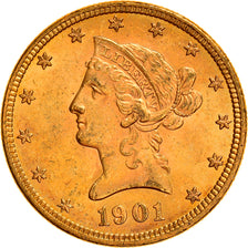 Moneta, USA, Coronet Head, $10, Eagle, 1901, Philadelphia, AU(55-58), Złoto