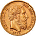 Moneda, Bélgica, Leopold II, 20 Francs, 20 Frank, 1876, MBC+, Oro, KM:37