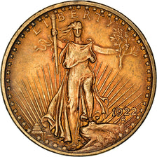 Moneta, USA, Saint-Gaudens, $20, Double Eagle, 1922, U.S. Mint, Philadelphia