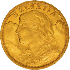 Coin, Switzerland, 20 Francs, 1912, Bern, AU(55-58), Gold, KM:35.1