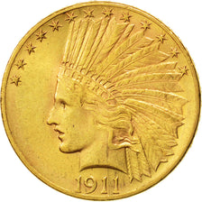 Stati Uniti, Indian Head, $10, Eagle, 1911, U.S. Mint, Philadelphia, BB+, Oro...