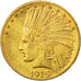 Stati Uniti, Indian Head, $10, Eagle, 1915, U.S. Mint, Philadelphia, BB+, Oro...