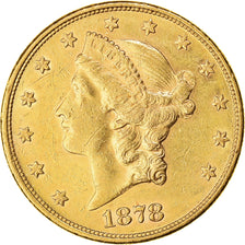 Moneta, USA, Liberty Head, $20, Double Eagle, 1878, U.S. Mint, San Francisco