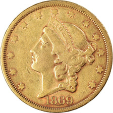 Moneta, USA, Liberty Head, $20, Double Eagle, 1869, U.S. Mint, San Francisco