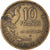 Moneta, Francia, Guiraud, 10 Francs, 1951, Beaumont - Le Roger, Error Rotaded