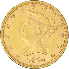 Moneta, Stati Uniti, Coronet Head, $10, Eagle, 1894, Philadelphia, BB+, Oro