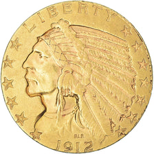 Moneda, Estados Unidos, Indian Head, $5, Half Eagle, 1912, U.S. Mint