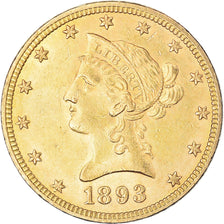 Moneta, USA, Coronet Head, $10, Eagle, 1893, U.S. Mint, Philadelphia, AU(50-53)