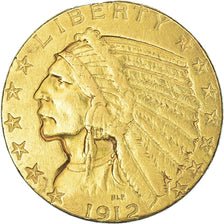 Moneta, Stati Uniti, Indian Head, $5, Half Eagle, 1912, U.S. Mint, Philadelphia