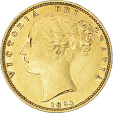 Moneta, Wielka Brytania, Victoria, Sovereign, 1853, AU(50-53), Złoto, KM:736.1