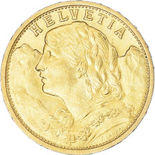 Coin, Switzerland, 20 Francs, 1909, Bern, AU(55-58), Gold, KM:35.1