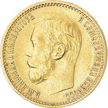 Moeda, Rússia, Nicholas II, 5 Roubles, 1898, St. Petersburg, EF(40-45)