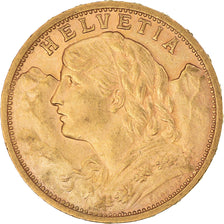 Coin, Switzerland, 20 Francs, 1904, Bern, AU(55-58), Gold, KM:35.1