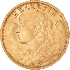 Moneta, Szwajcaria, 20 Francs, 1927, Bern, MS(63), Złoto, KM:35.1