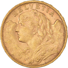 Moneta, Szwajcaria, 20 Francs, 1901, Bern, AU(55-58), Złoto, KM:35.1