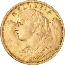 Münze, Schweiz, 20 Francs, 1898, Bern, VZ, Gold, KM:35.1