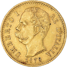 Munten, Italië, Umberto I, 20 Lire, 1879, Rome, ZF+, Goud, KM:21