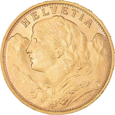 Moneta, Szwajcaria, 20 Francs, 1922, Berne, MS(63), Złoto, KM:35.1