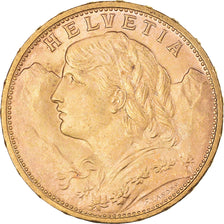 Moneta, Szwajcaria, 20 Francs, 1916, Bern, MS(63), Złoto, KM:35.1