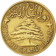 Libano, 5 Piastres, 1925, Paris, BB, Alluminio-bronzo, KM:5.2, Lecompte:27