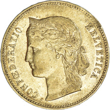 Moneda, Suiza, 20 Francs, 1896, Bern, MBC, Oro, KM:31.3