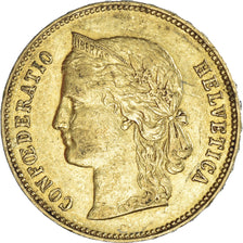 Munten, Zwitserland, 20 Francs, 1896, Bern, ZF, Goud, KM:31.3