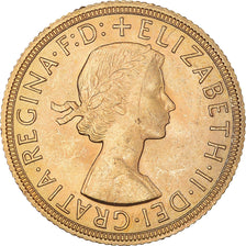 Moneda, Gran Bretaña, Elizabeth II, Sovereign, 1958, SC, Oro, KM:908