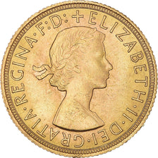 Coin, Great Britain, Elizabeth II, Sovereign, 1958, MS(63), Gold, KM:908