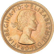 Moeda, Grã-Bretanha, Elizabeth II, Sovereign, 1965, MS(63), Dourado, KM:908