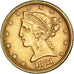 Moneta, Stati Uniti, Coronet Head, $5, Half Eagle, 1881, U.S. Mint