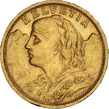 Munten, Zwitserland, 20 Francs, 1902, Bern, PR+, Goud, KM:35.1