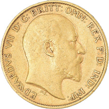 Moneda, Gran Bretaña, Edward VII, 1/2 Sovereign, 1902, MBC, Oro, KM:804