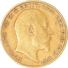 Münze, Großbritannien, Edward VII, 1/2 Sovereign, 1902, SS, Gold, KM:804