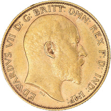 Moneta, Wielka Brytania, Edward VII, 1/2 Sovereign, 1910, AU(50-53), Złoto