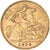 Moneda, Gran Bretaña, Edward VII, 1/2 Sovereign, 1910, MBC+, Oro, KM:804