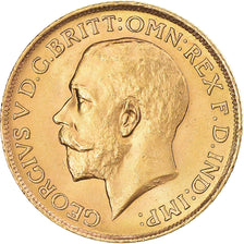 Moneda, Australia, George V, Sovereign, 1915, Sydney, SC, Oro, KM:29