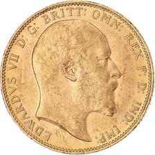 Moneta, Wielka Brytania, Edward VII, Sovereign, 1903, AU(50-53), Złoto, KM:805