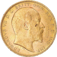 Moeda, Grã-Bretanha, Edward VII, Sovereign, 1904, AU(50-53), Dourado, KM:805